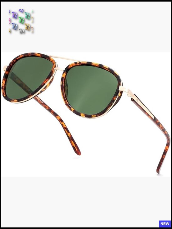 Retro Polarized Aviator Sunglasses Classic Square Frame UV400 Protection main image 7